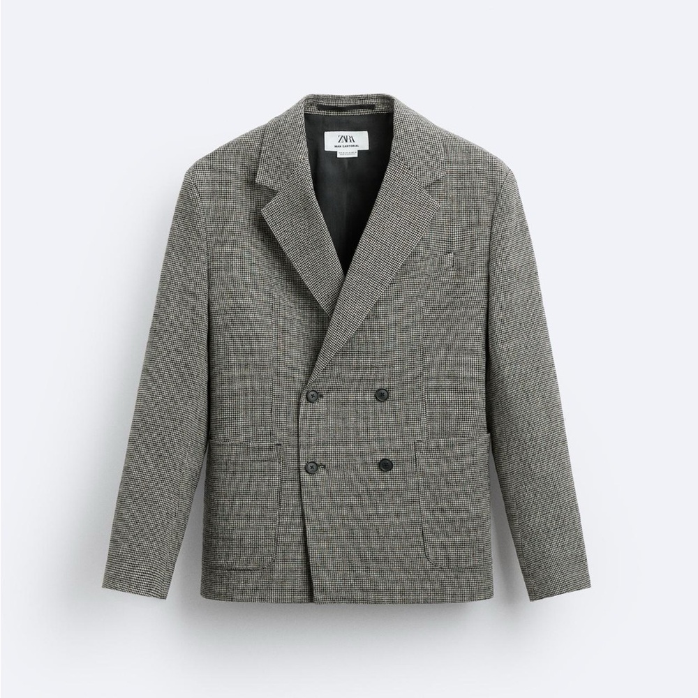 LINEN -WOOL blend blazer US38